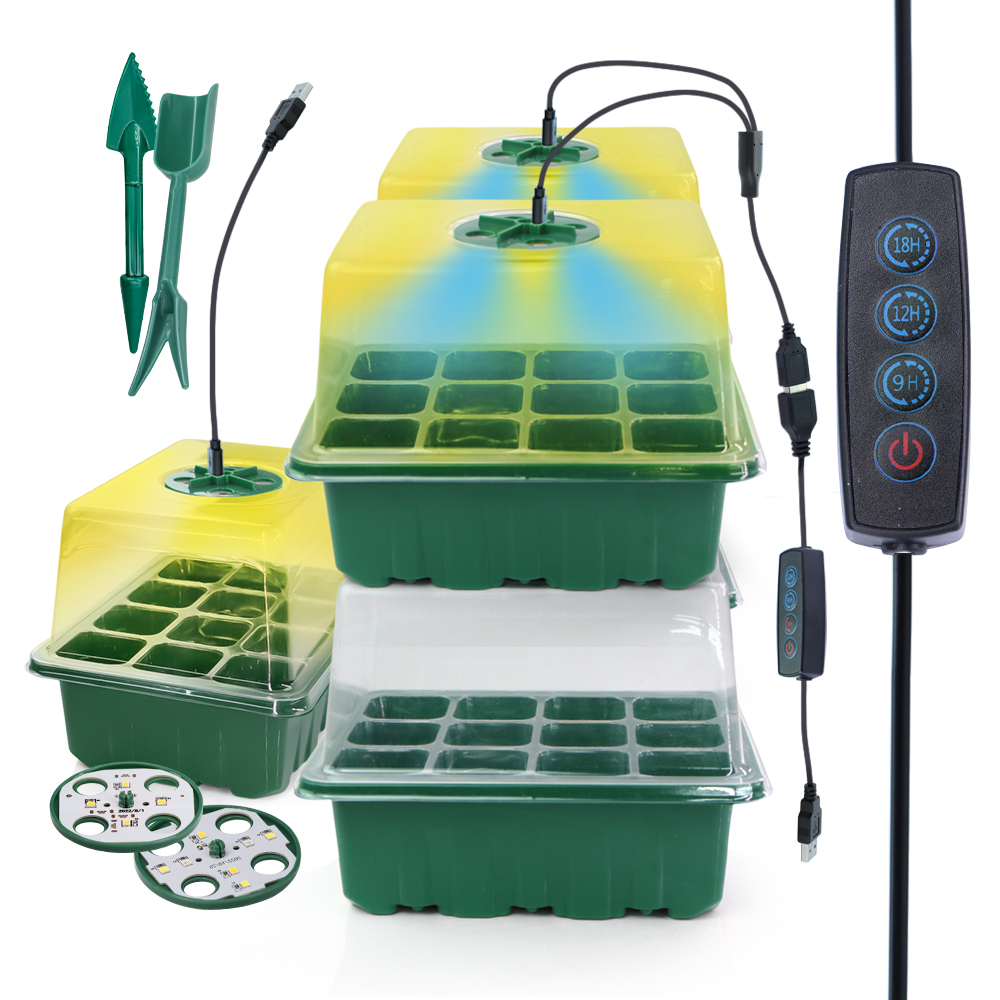 성장 빛 식물 씨앗 스타터 트레이와 LED 보육 냄비  - Grow Light Led 리뷰 및 가격